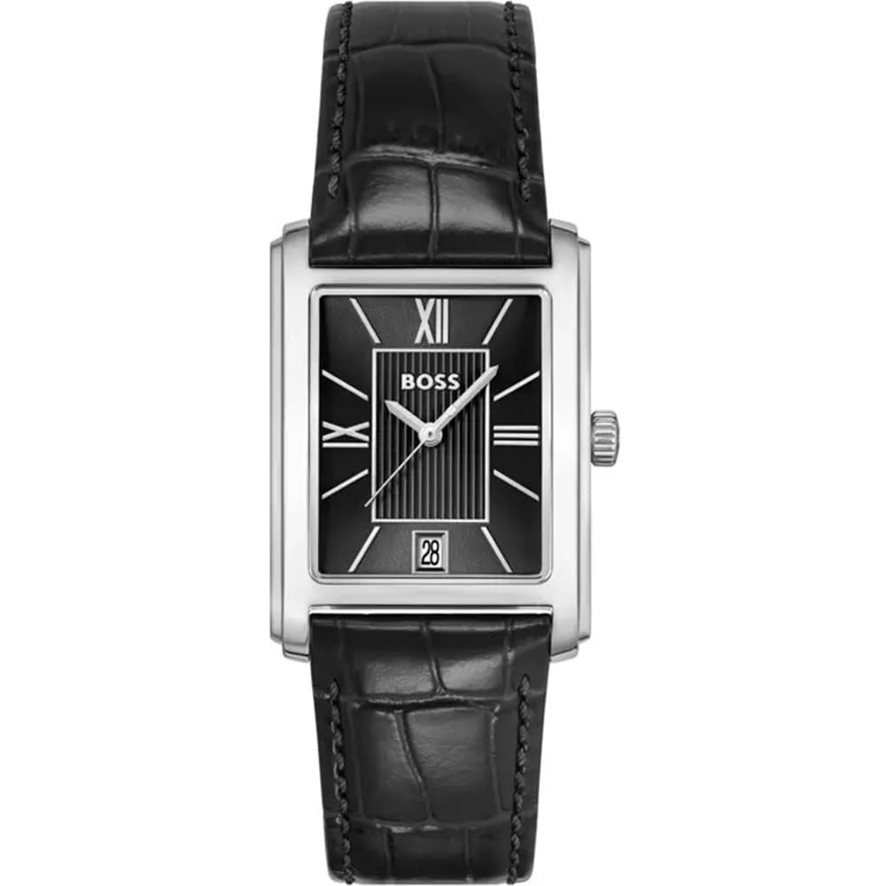 Hugo Boss Montre Boss Collection Principle Dress en Cuir Noir