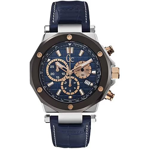 Gc Montre Analogique Homme Gc Cuir Bleu X72025G7S - Cleor