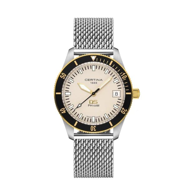 Certina Montre Certina DS PH100M Gent Cadran Argent Bracelet Maille milanaise