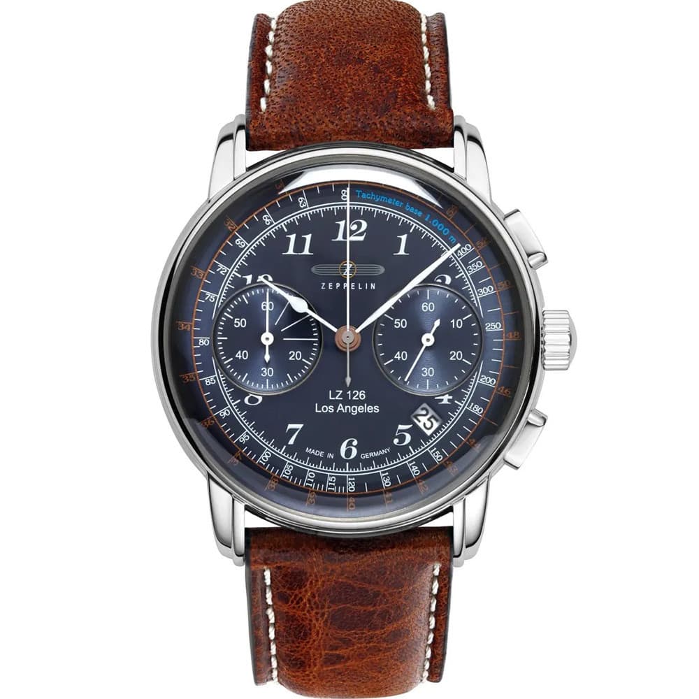 Zeppelin Montre Zeppelin Collection Los Angeles en Cuir Marron