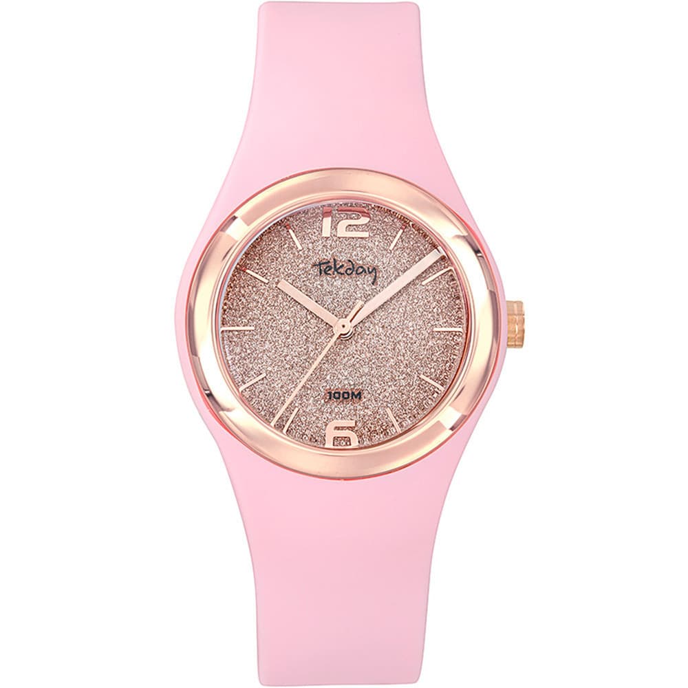 Tekday Montre Tekday en Plastique Rose