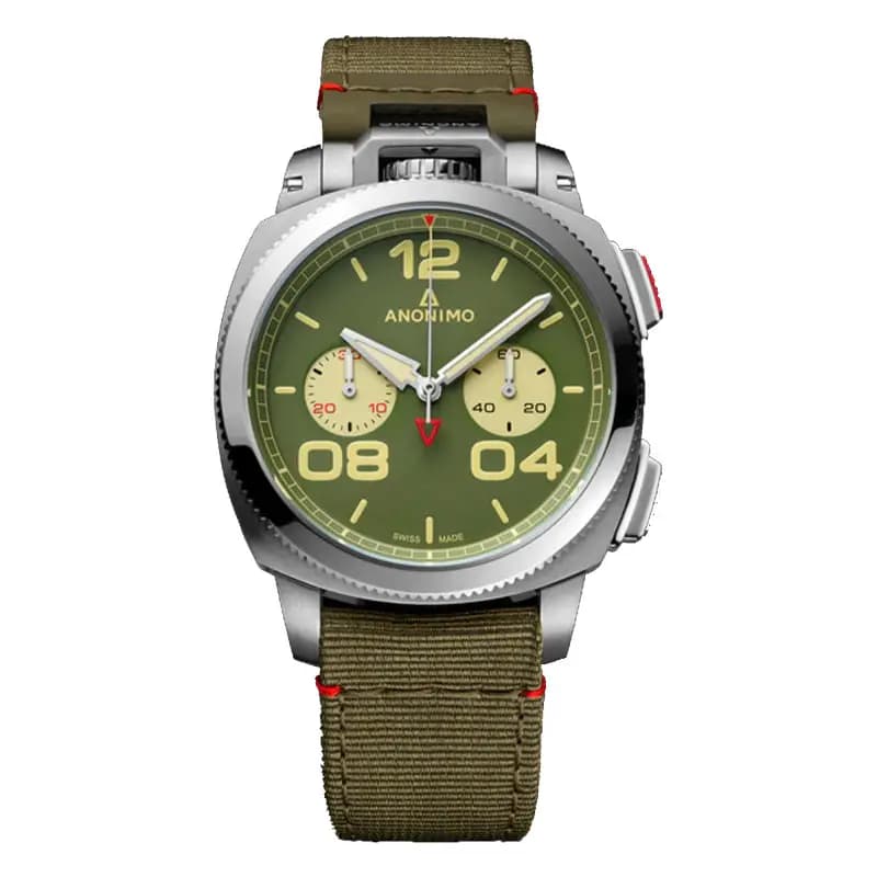 Anonimo Montre Militare Chrono Vintage Green Kaki AM-1122.03.396.t66