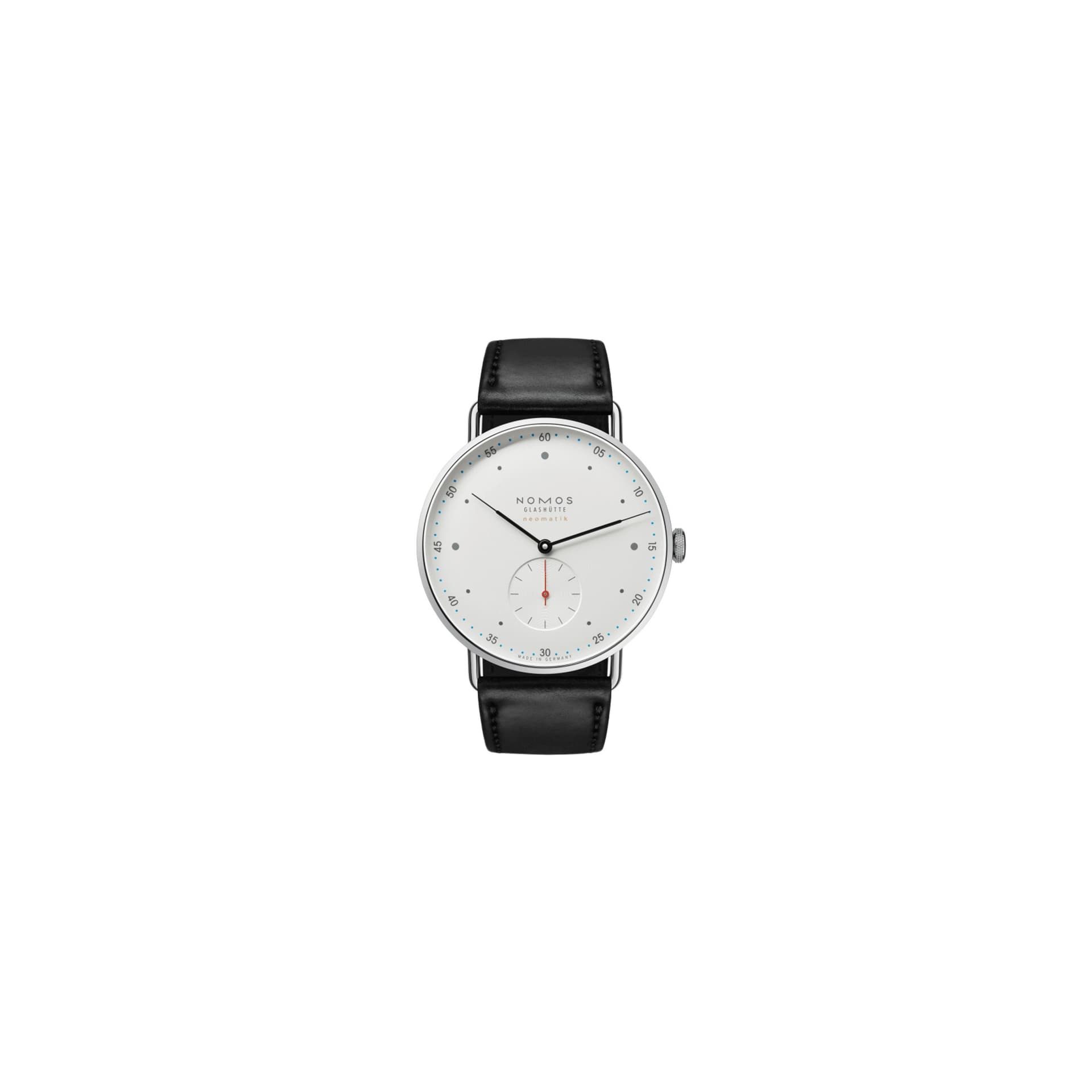 Nomos Montre NOMOS Metro Neomatik 39 automatique bracelet cuir noir cousu main 38,5 mm
