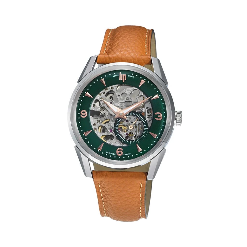 Lip Montre LIP Himalaya Automatique Squelette 40mm Bracelet Cuir Caramel