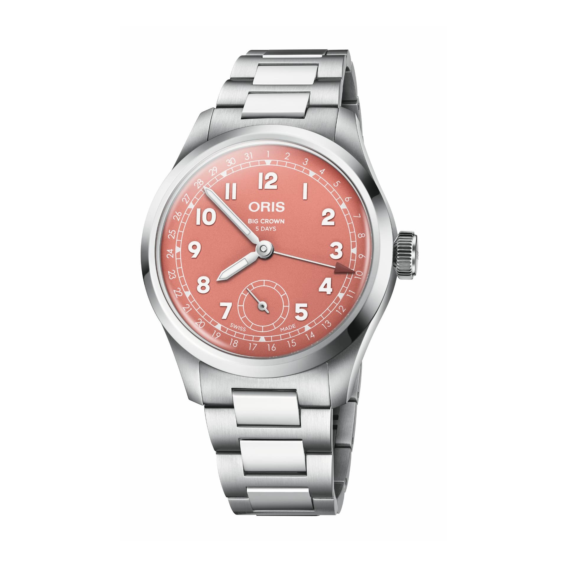 Oris Montre Oris Big Crown Pointer Date Calibre 403 automatique cadran terracotta bracelet acier 38 mm