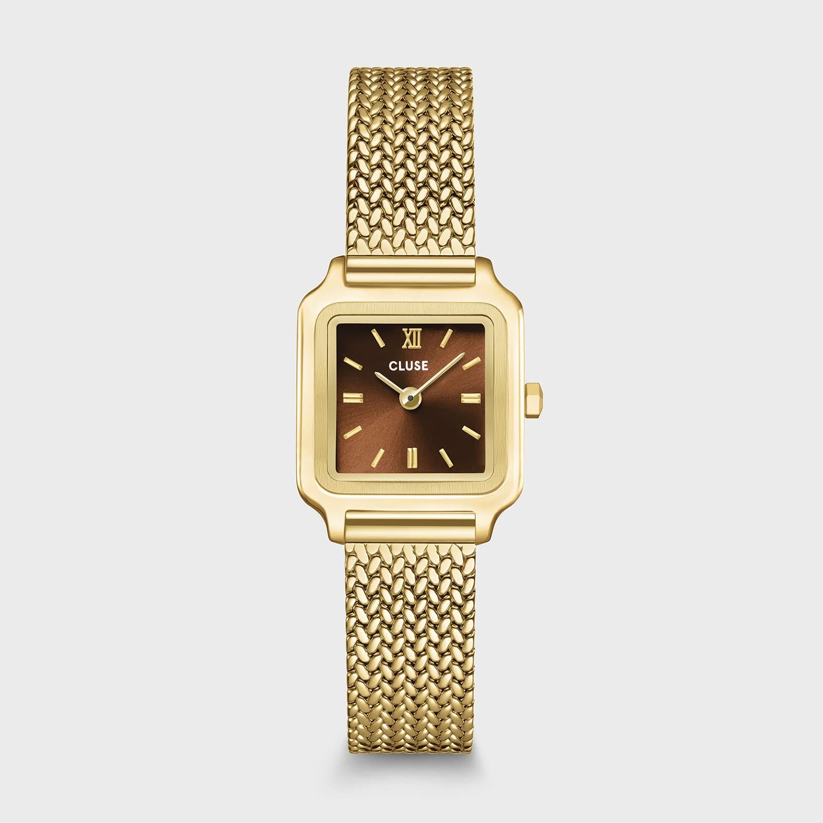 Cluse Gracieuse Mini Watch Mesh, Brown, Gold Colour