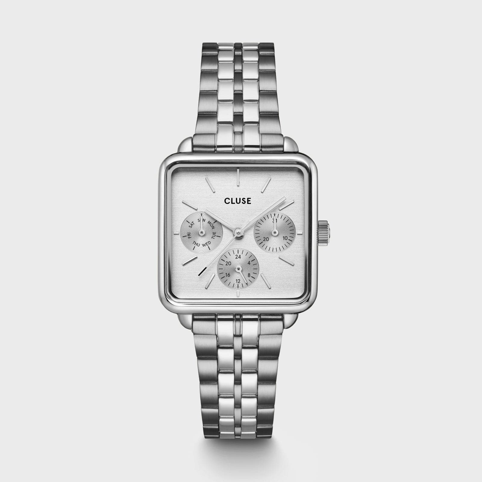 Cluse La Tétragone Multifunction Watch Steel, Full Silver Colour