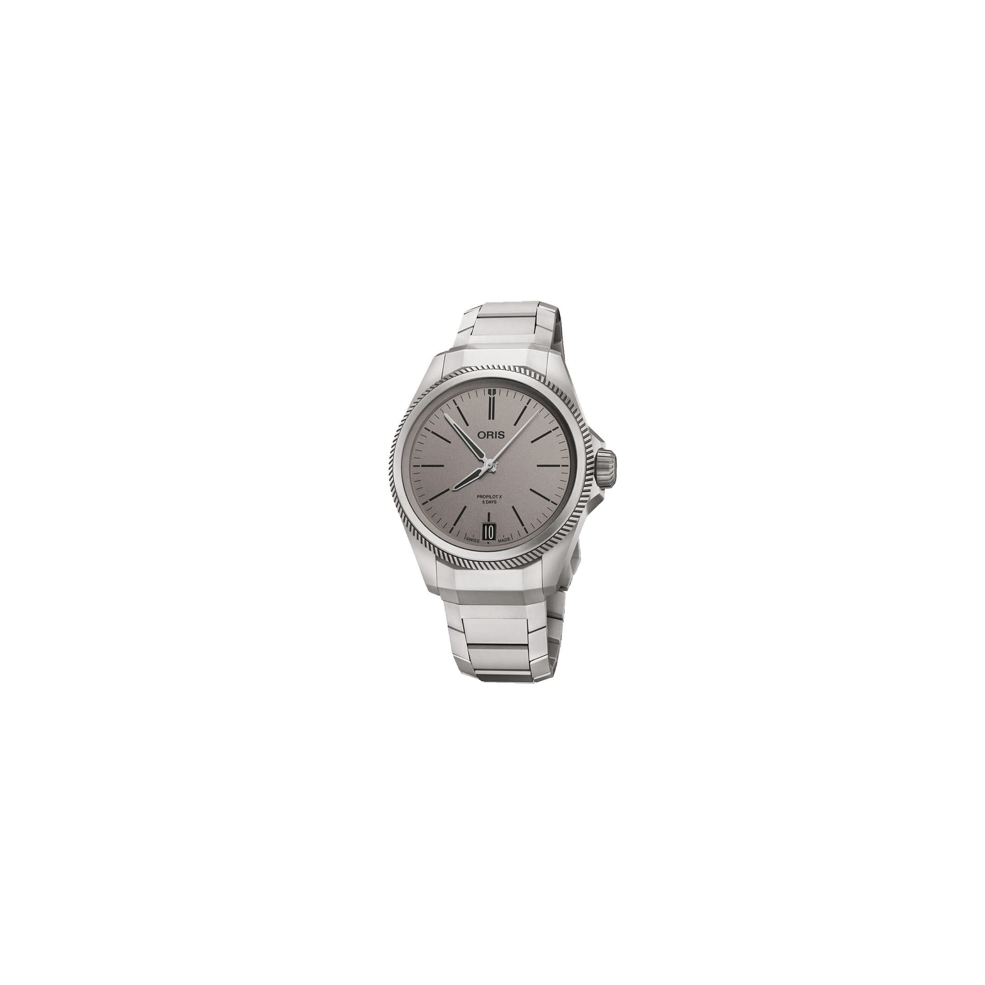 Oris Montre Oris ProPilot X Calibre 400 Titane automatique cadran gris bracelet titane 39 mm