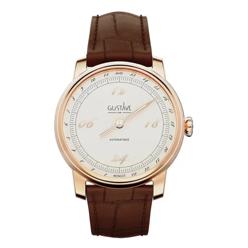 Gustave & Cie Montre 24H Paul Or Rose & Blanc 39mm