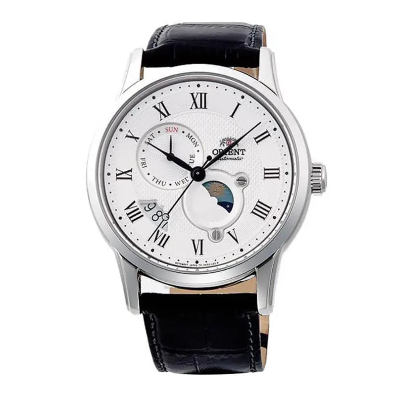 Orient Montre Automatique Orient Collection Sun & Moon en Cuir Noir