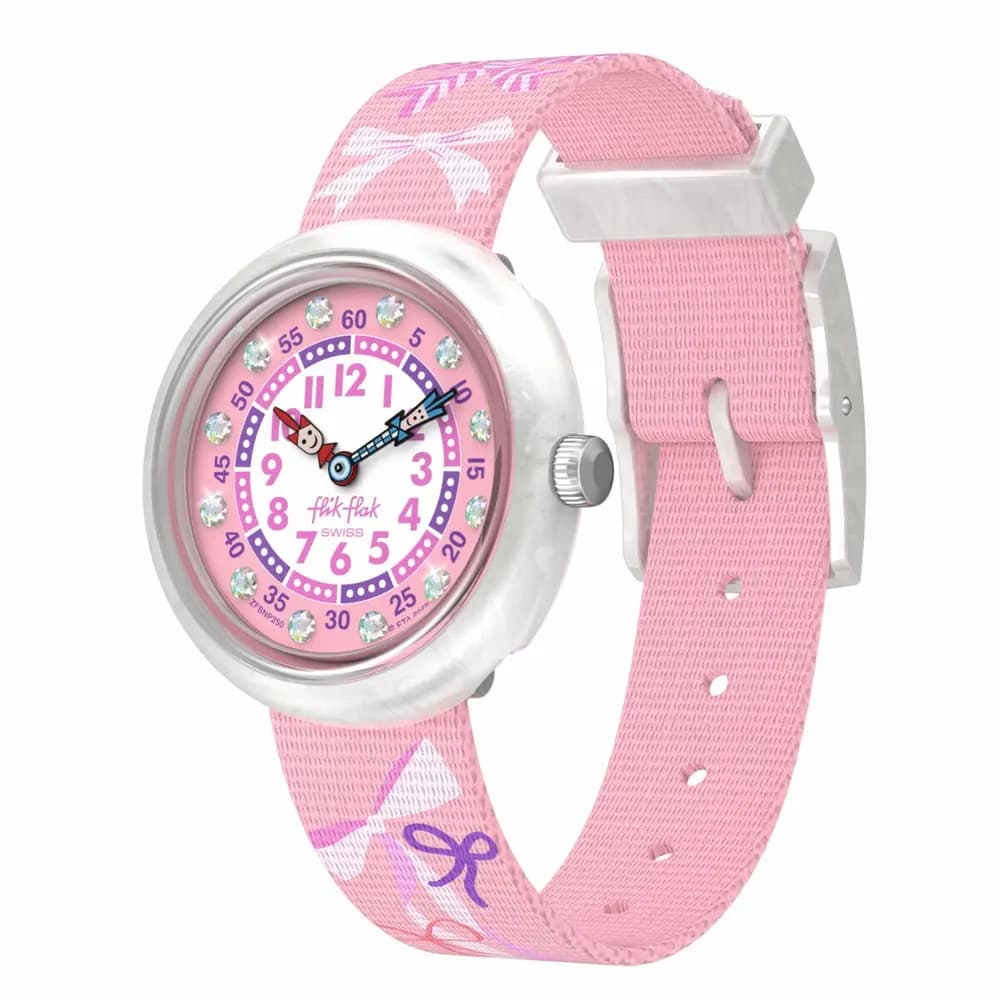 Flik Flak Montre quartz Fille Showtime Rose, Blanc