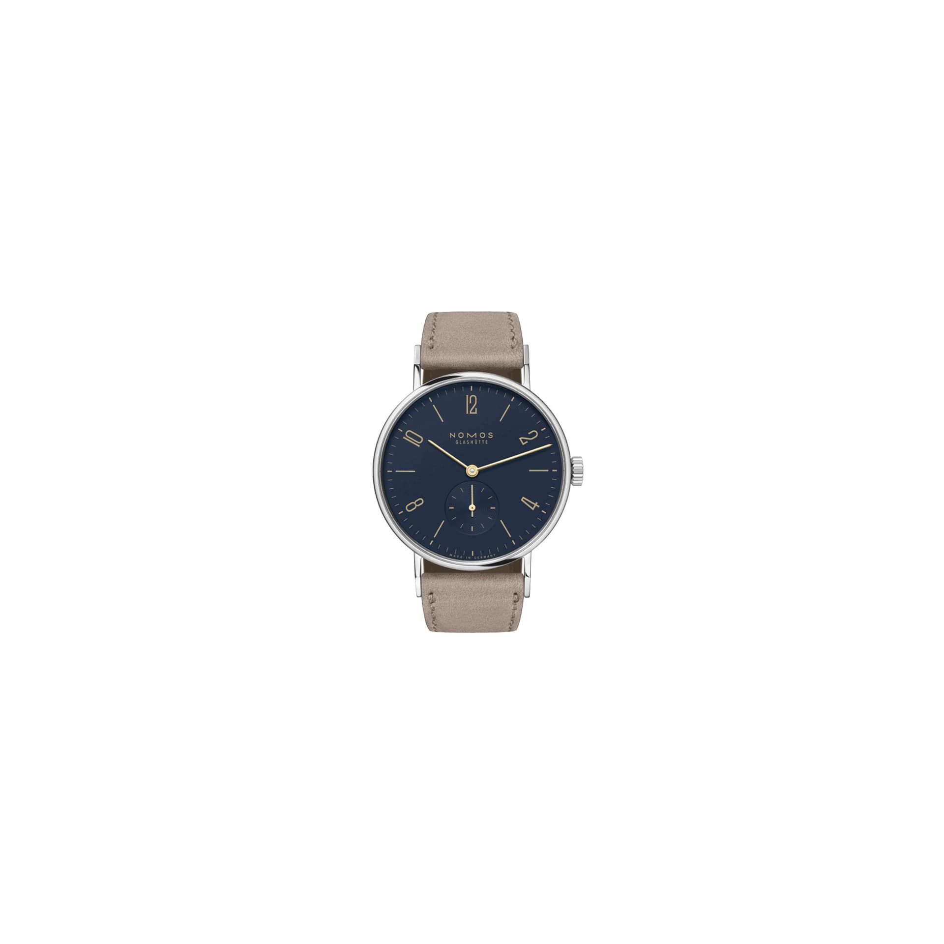 Nomos Montre NOMOS Tangente mécanique cadran bleu nuit bracelet cuir beige 35 mm