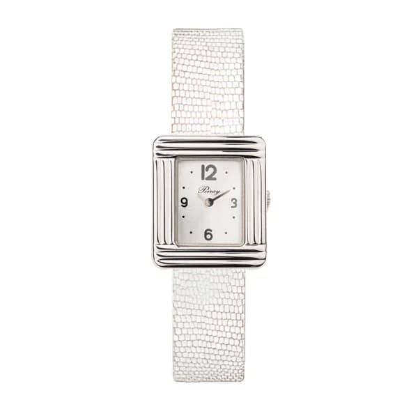 Poiray Montre Poiray Ma Première Mini Acier Cadran 4CA Bracelet Chèvre Blanc