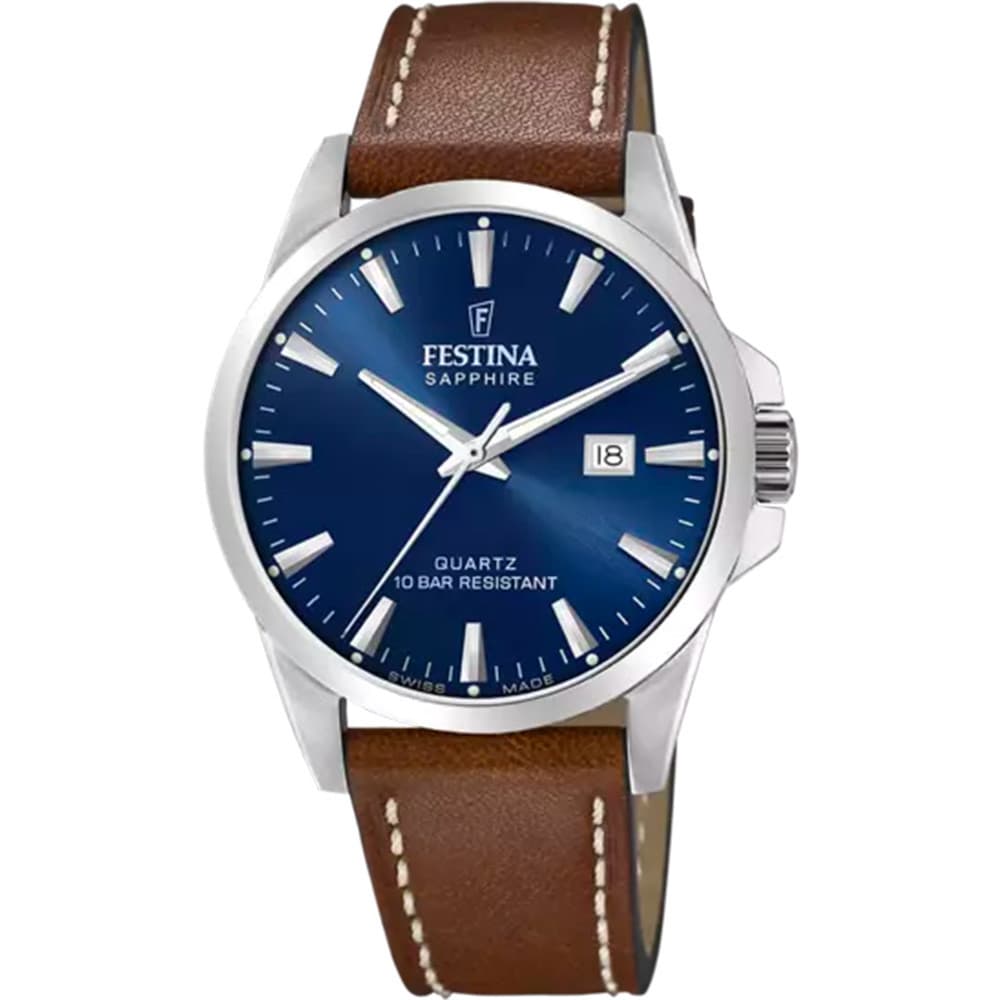 Festina Swiss Made Montre Festina Collection Swiss Made en Cuir Marron