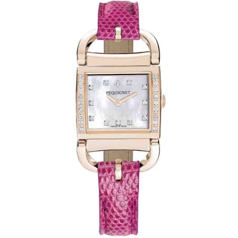 Pequignet E. Montre Pequignet Attellage Quartz - Cadran Nacre Blanc - Bracelet Rose - 5896509CD-LRO