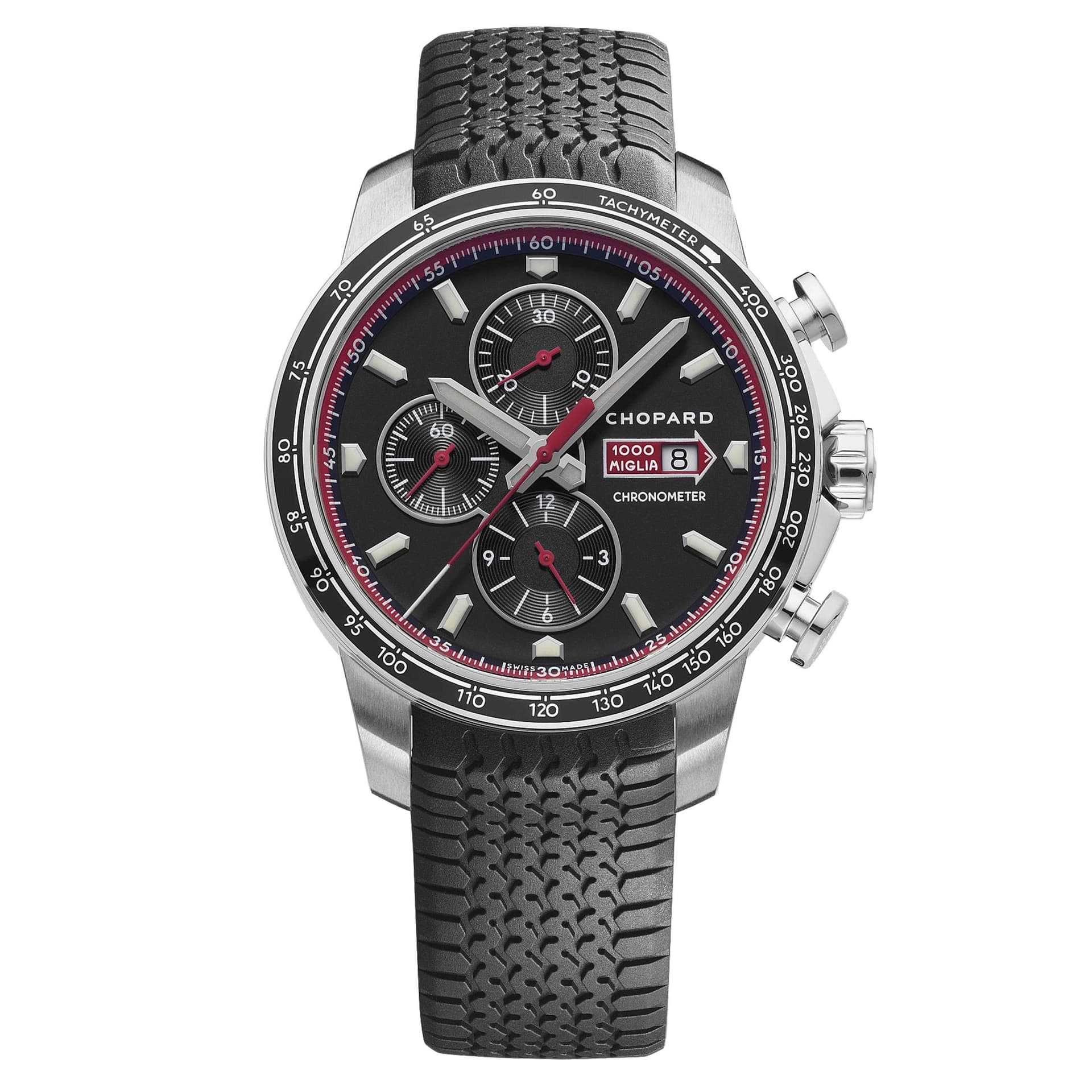 Chopard Montre Chopard Mille Miglia GTS Chronographe automatique cadran noir bracelet caoutchouc noir 44 mm