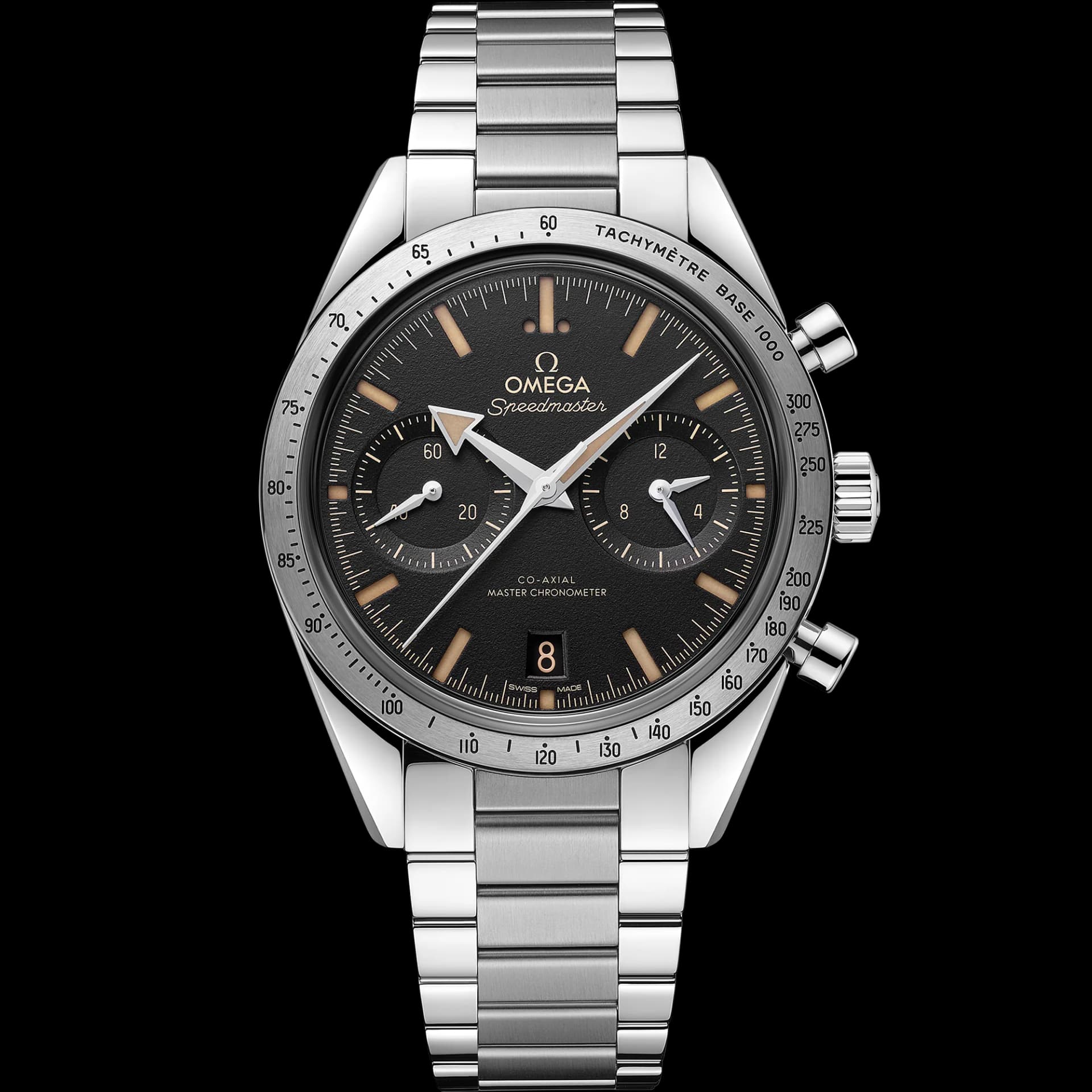 Omega Speedmaster 40,5 mm, acier sur acier