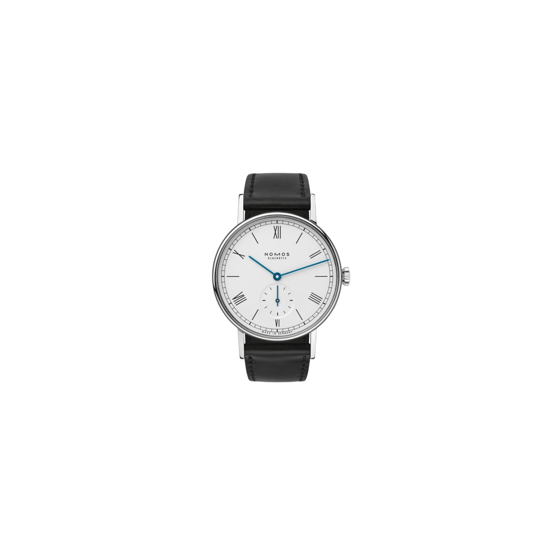 Nomos Montre NOMOS Ludwig mécanique bracelet cuir véritable noir 35 mm