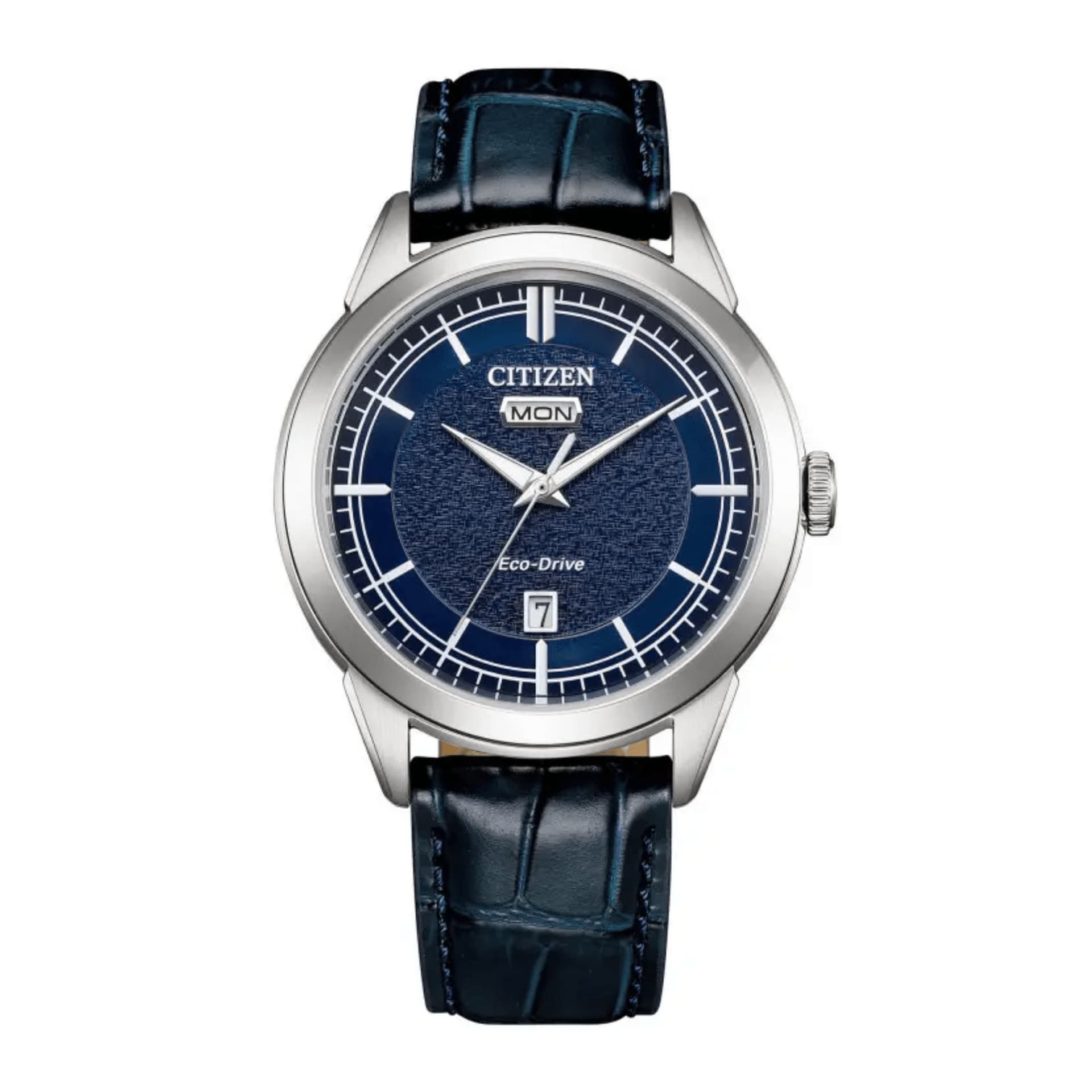 Citizen Montre Citizen Elegance Classic Eco-Drive cadran bleu bracelet cuir bleu 40,5 mm