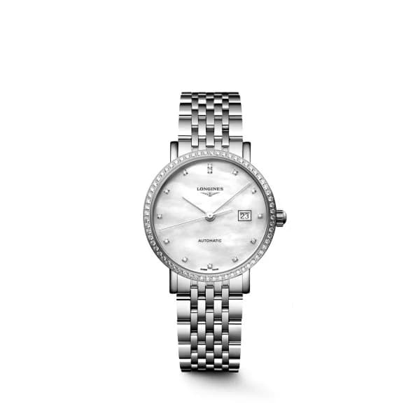 Longines Montre Longines elegant collection 29 mm Automatique Cadran Nacre blanche Bracelet Acier