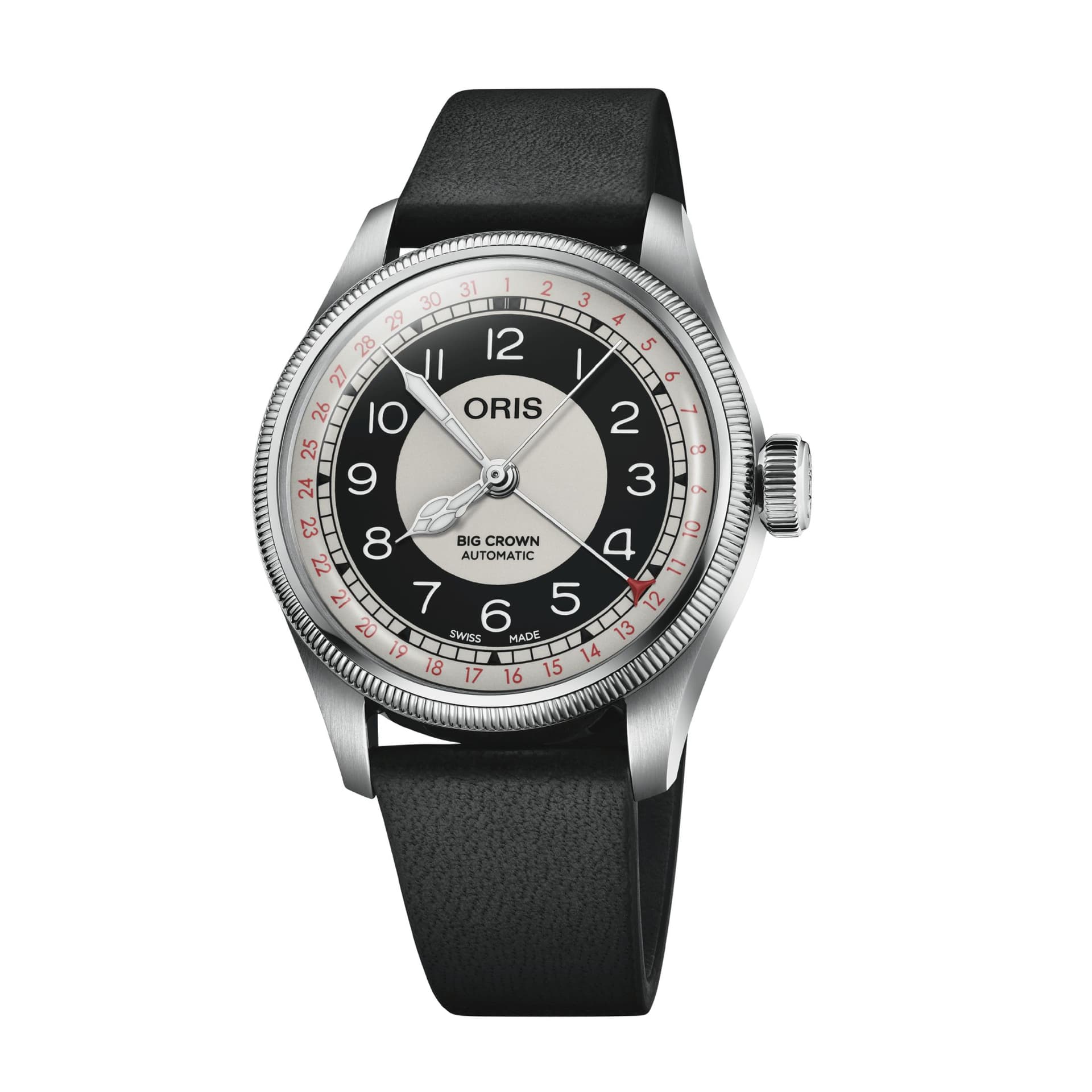 Oris Montre Oris Big Crown Pointer Date “Bullseye” automatique bracelet cuir 38 mm