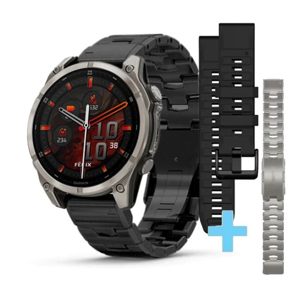 Garmin Montre Garmin Fenix 8 47mm AMOLED Sapphire Double Titane + Silicone