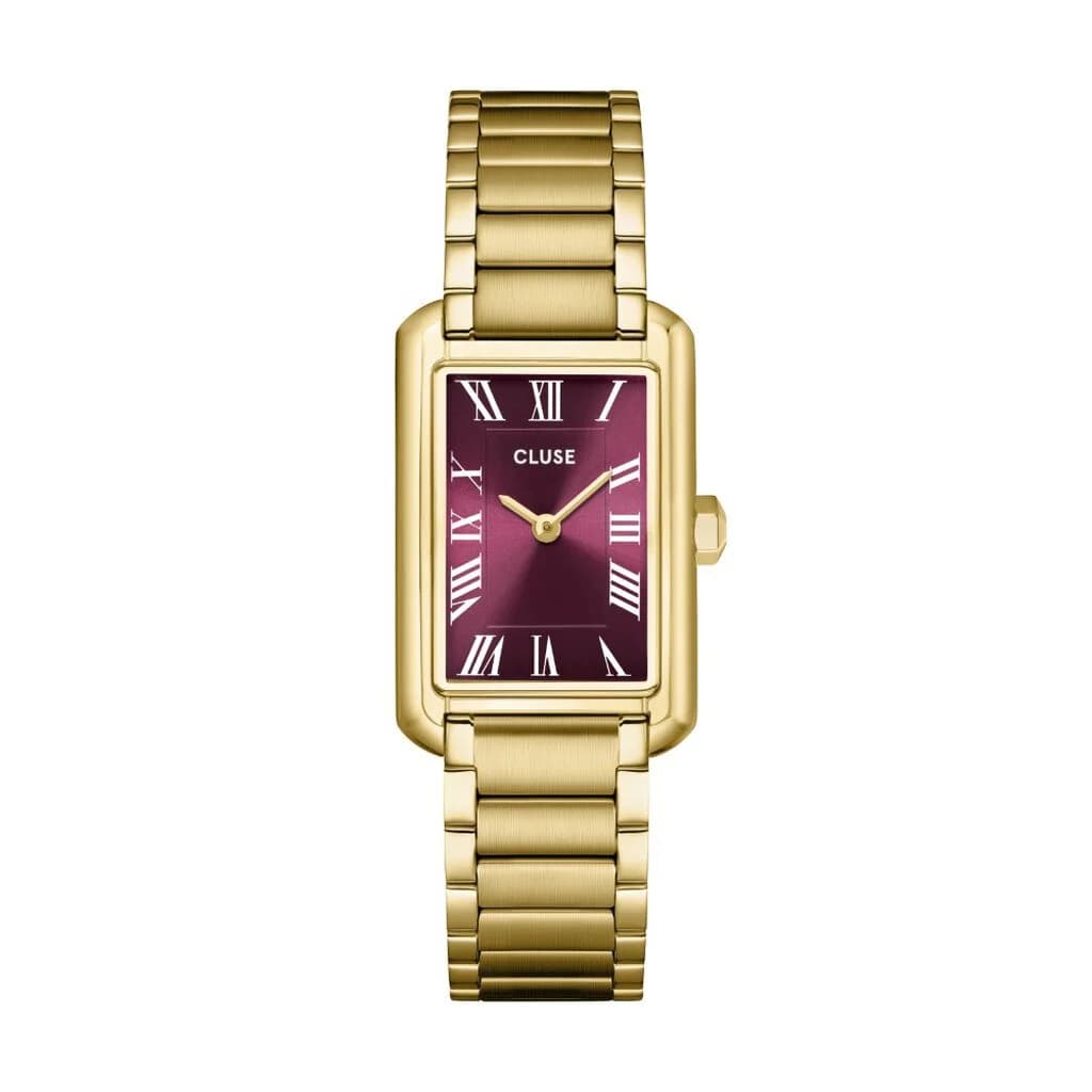 Cluse Belisenna Watch Steel, Wine, Gold Colour