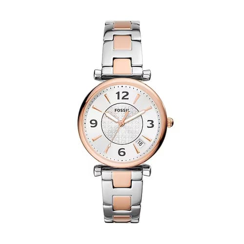 Fossil Montre Femme FOSSIL CARLIE en Acier Bicolore Etanche
