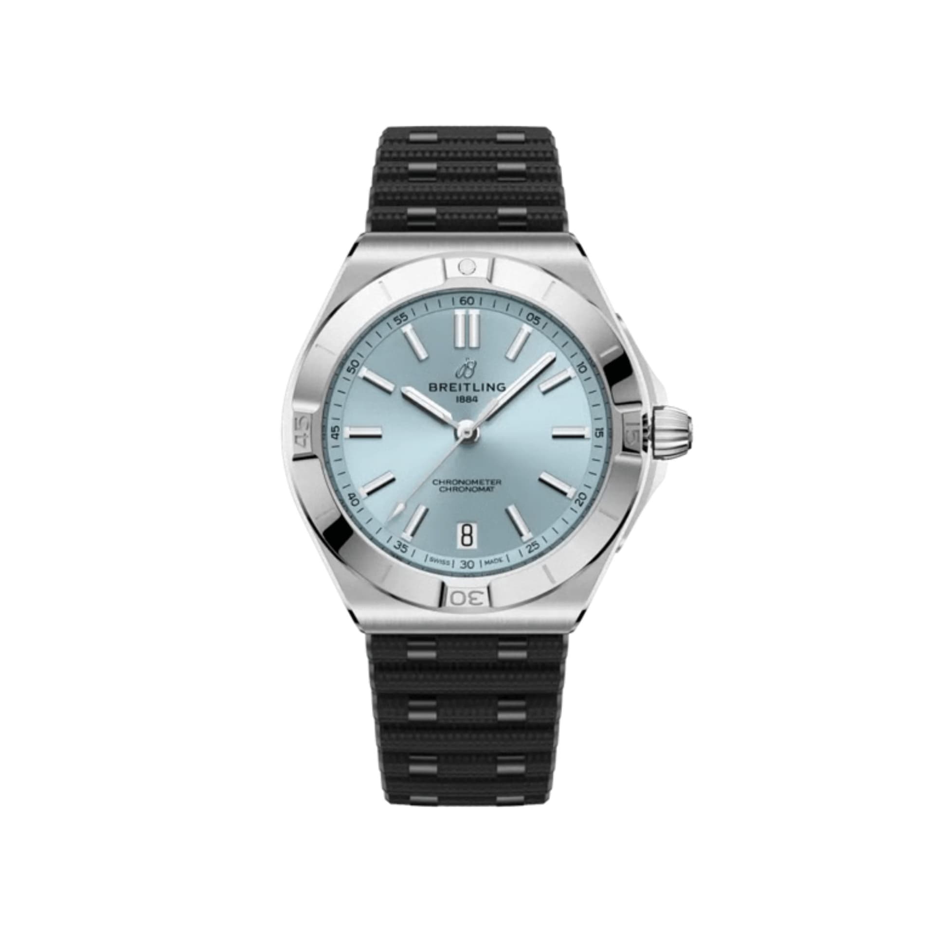 Breitling Montre Breitling Chronomat B31 automatique cadran bleu glacier bracelet caoutchouc Rouleaux noir 40 mm