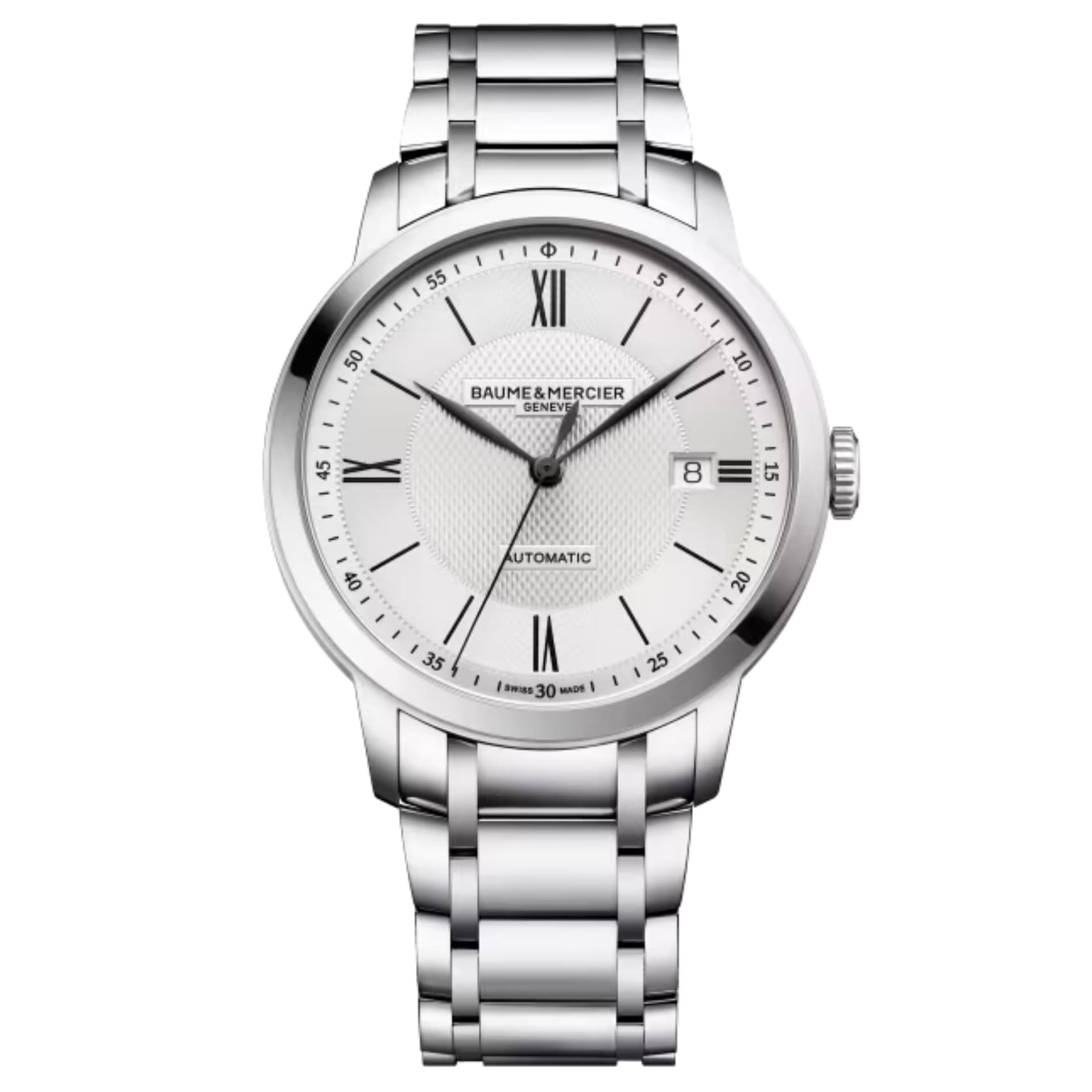 Baume & Mercier Montre Baume et Mercier Classima automatique cadran argenté bracelet acier 40 mm