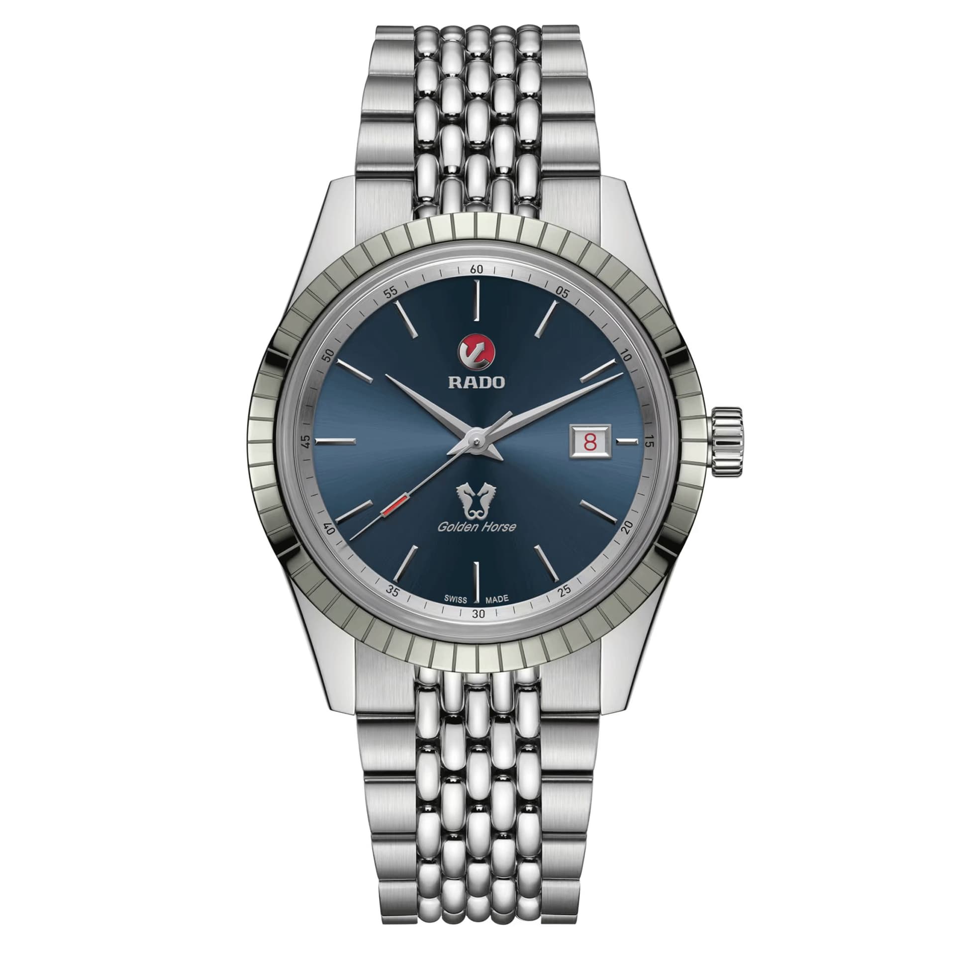 Rado Montre Rado HyperChrome Classic automatique cadran bleu bracelet acier 42 mm