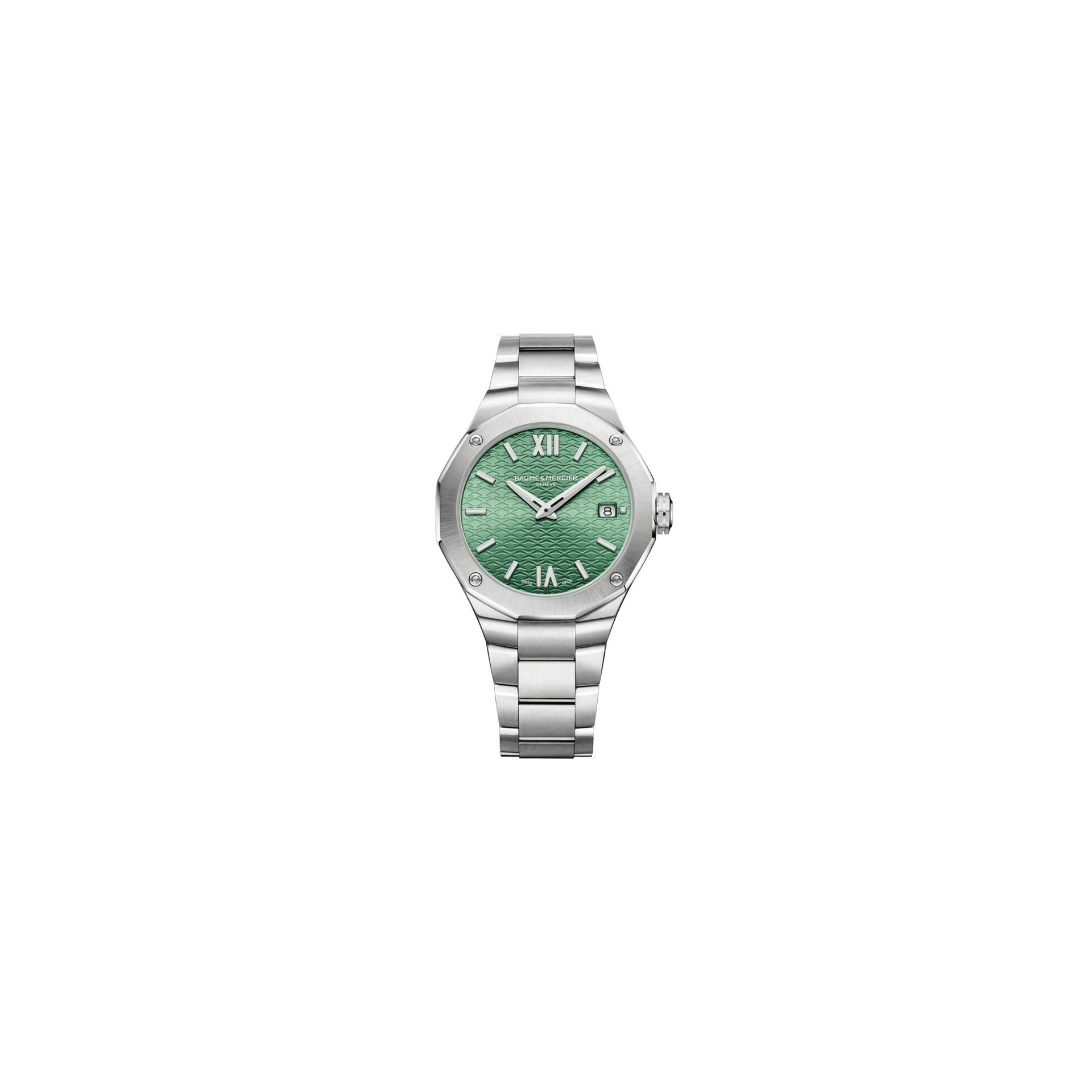 Baume & Mercier Montre Baume et Mercier Riviera quartz cadran vert bracelet acier 36 mm