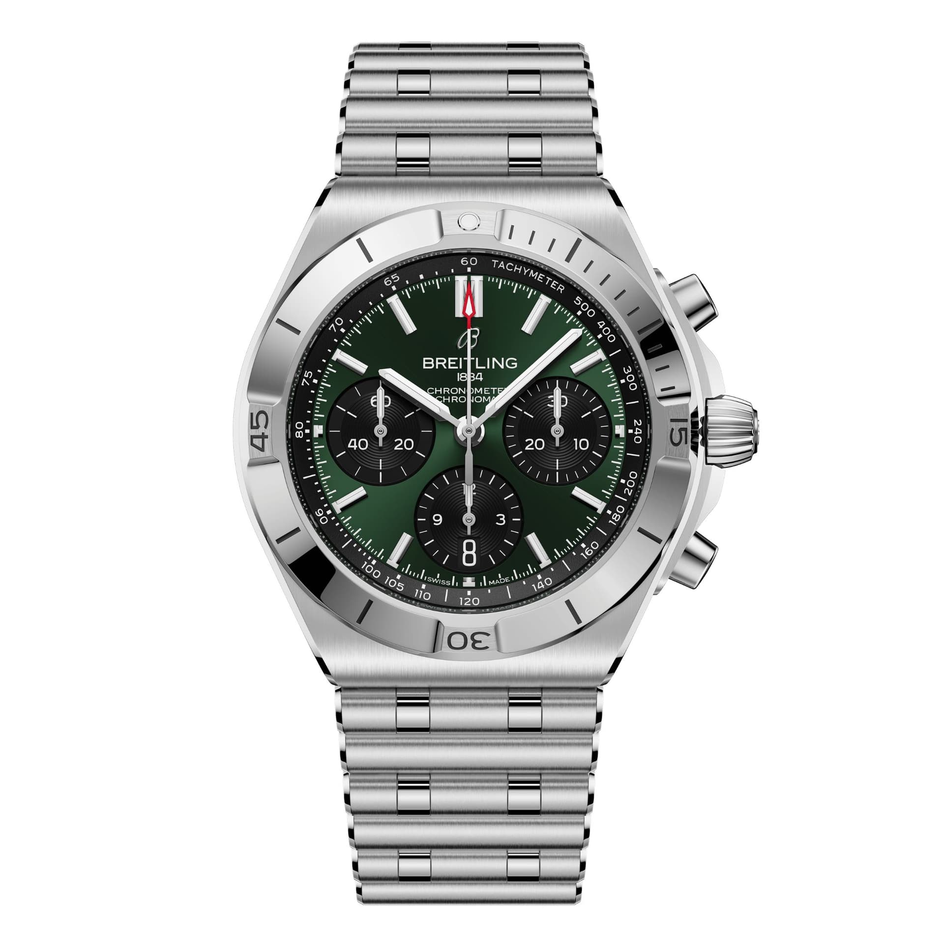 Breitling Montre Breitling Chronomat B01 Chronograph automatique cadran vert bracelet acier 42 mm