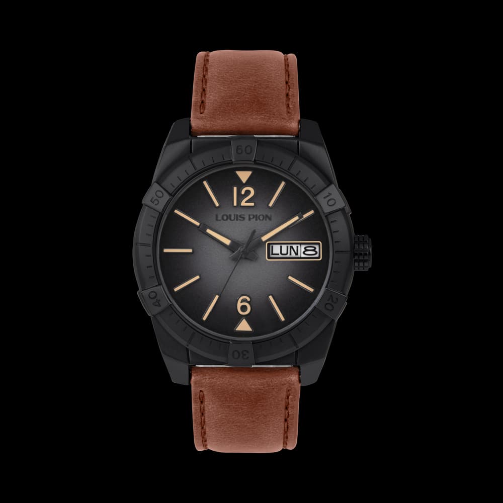 Louis Pion Montre quartz Homme Vasco Noir