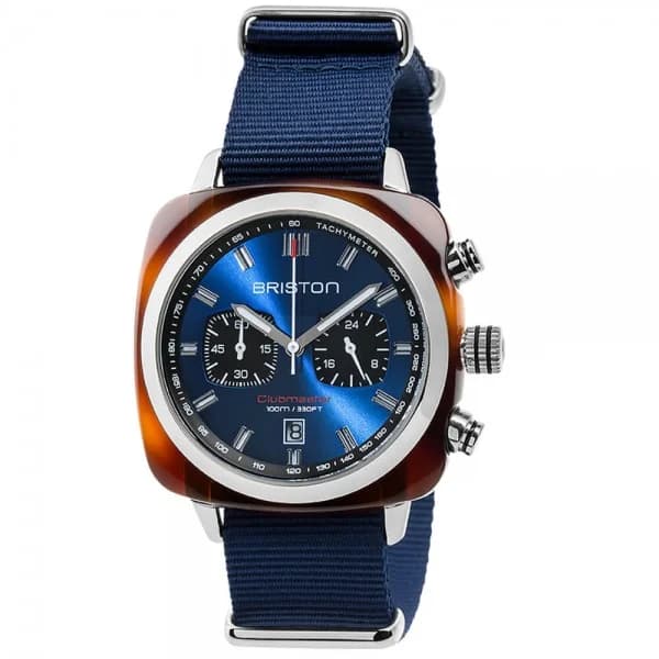 Briston Montre Briston Clubmaster Sport Acétate Bracelet Nato Bleu Marine