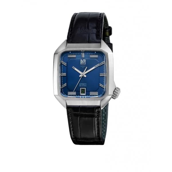 March LA.B Montre MARCH LA.B AM2 Automatique 39 mm Navy Bracelet en alligator noir