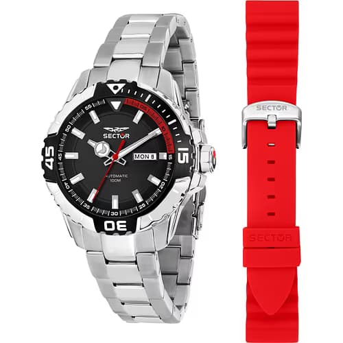 Sector Montre Homme Sector Silicium Acier inoxydable Stainless steel Red R3223135003