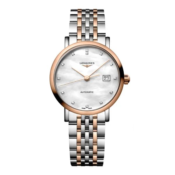 Longines Montre Longines elegant collection 29 mm Automatique Cadran Nacre blanche Bracelet acier