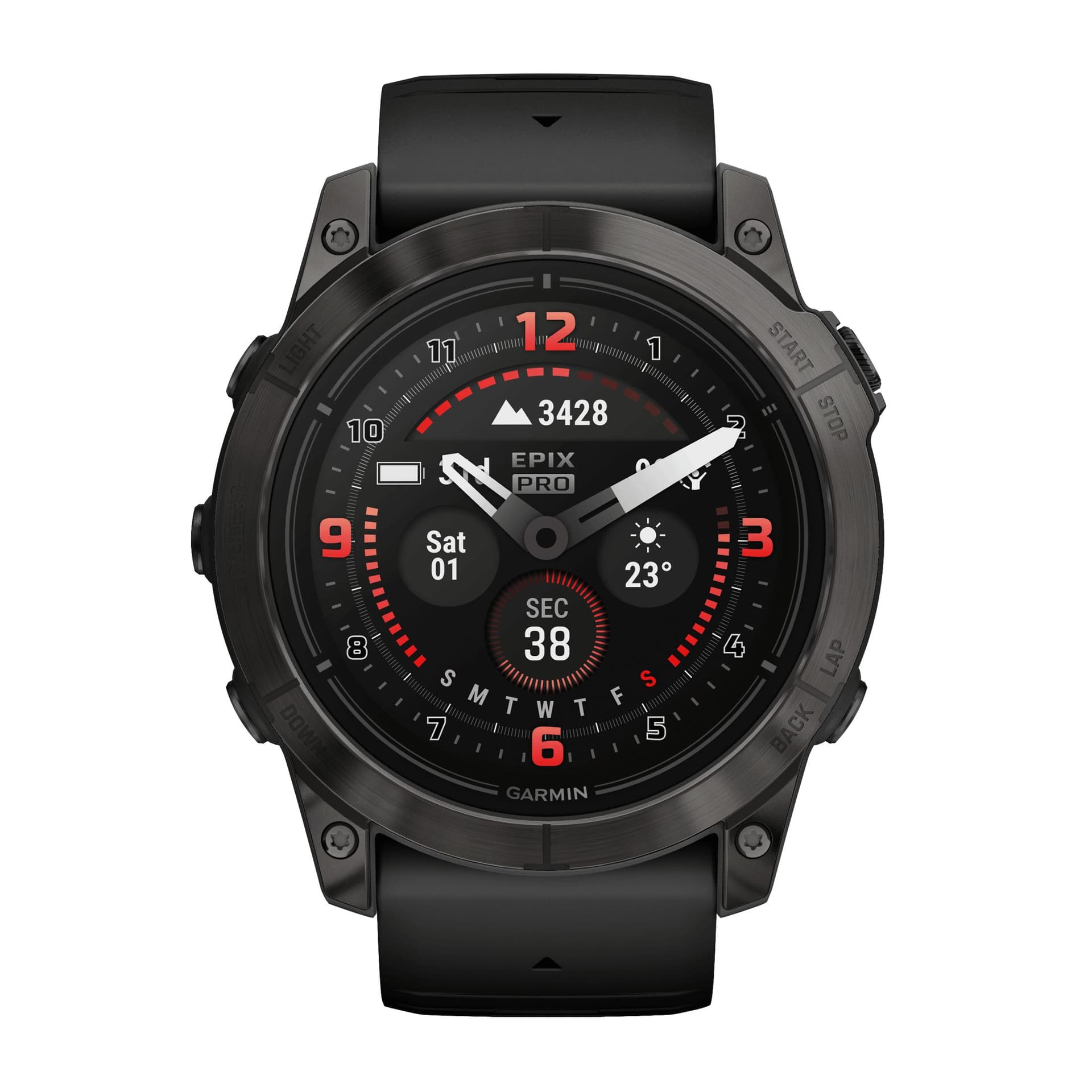 Garmin Montre Garmin Epix Pro (Gen2) Sapphire Edition Titane Carbon Gray DLC bracelet silicone noir 51 mm