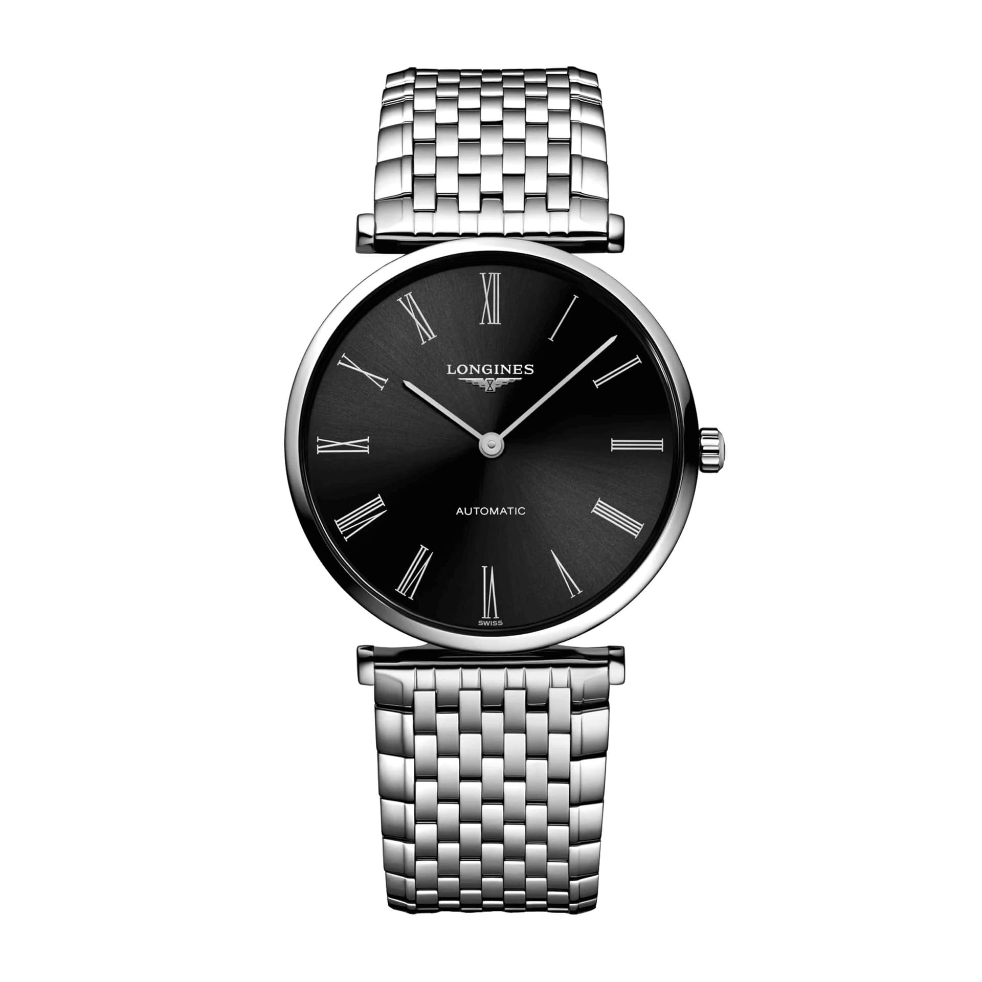Longines Montre Longines Grande Classique automatique cadran noir bracelet acier 36 mm