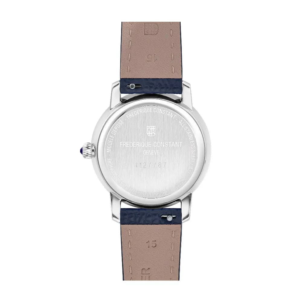 Frédérique Constant Montre Frédérique Constant Classics Slimline Ladies MoonPhase Quartz Cadran Blanc Bracelet Cuir - FC-206RS1S6