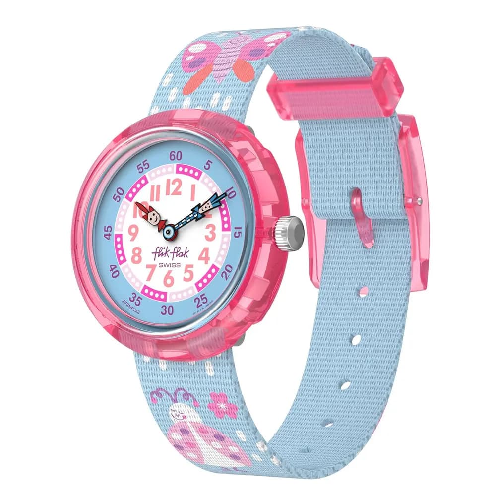 Flik Flak Montre quartz Fille Spring has sprung Bleu clair, Blanc