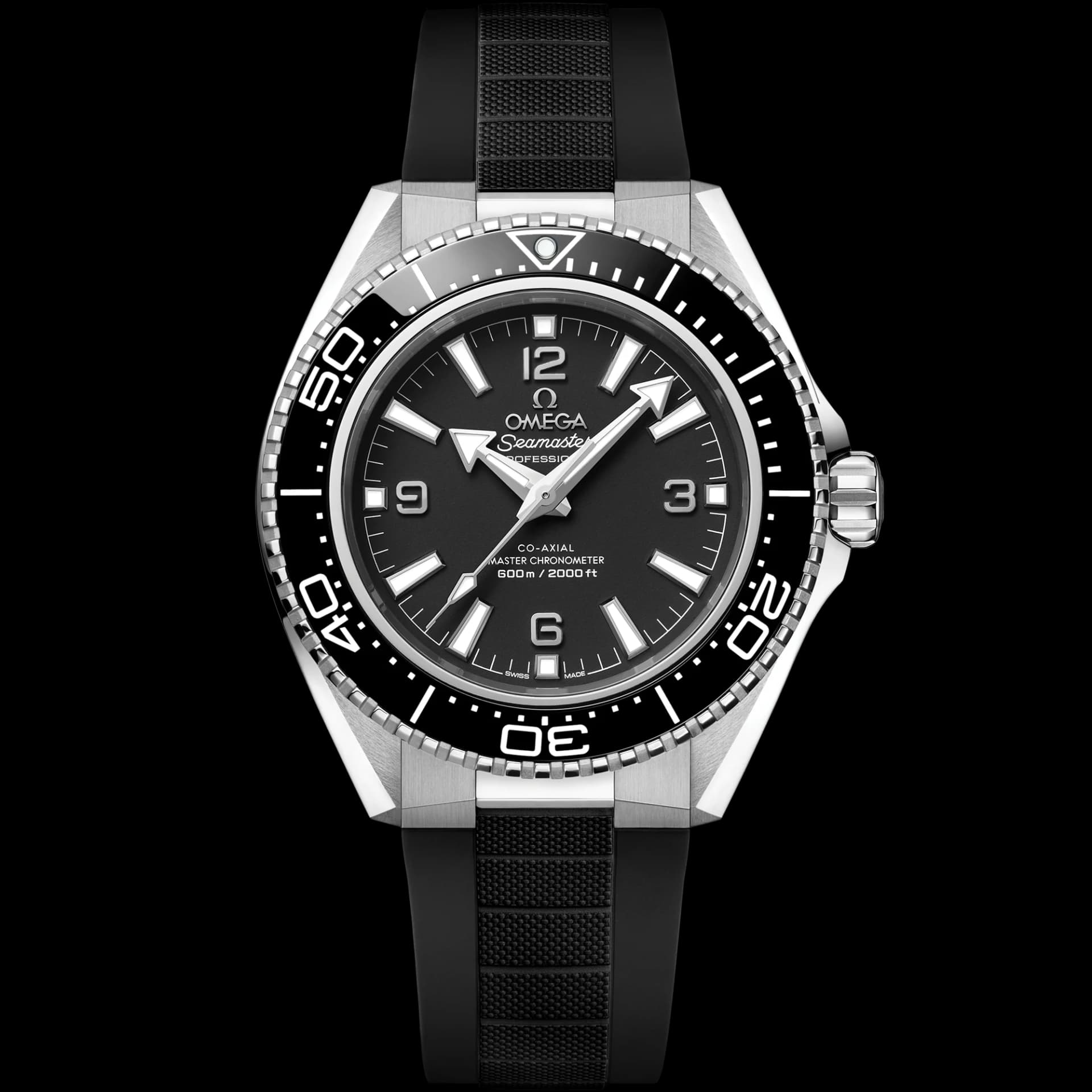 Omega Seamaster 42 mm, acier sur bracelet caoutchouc