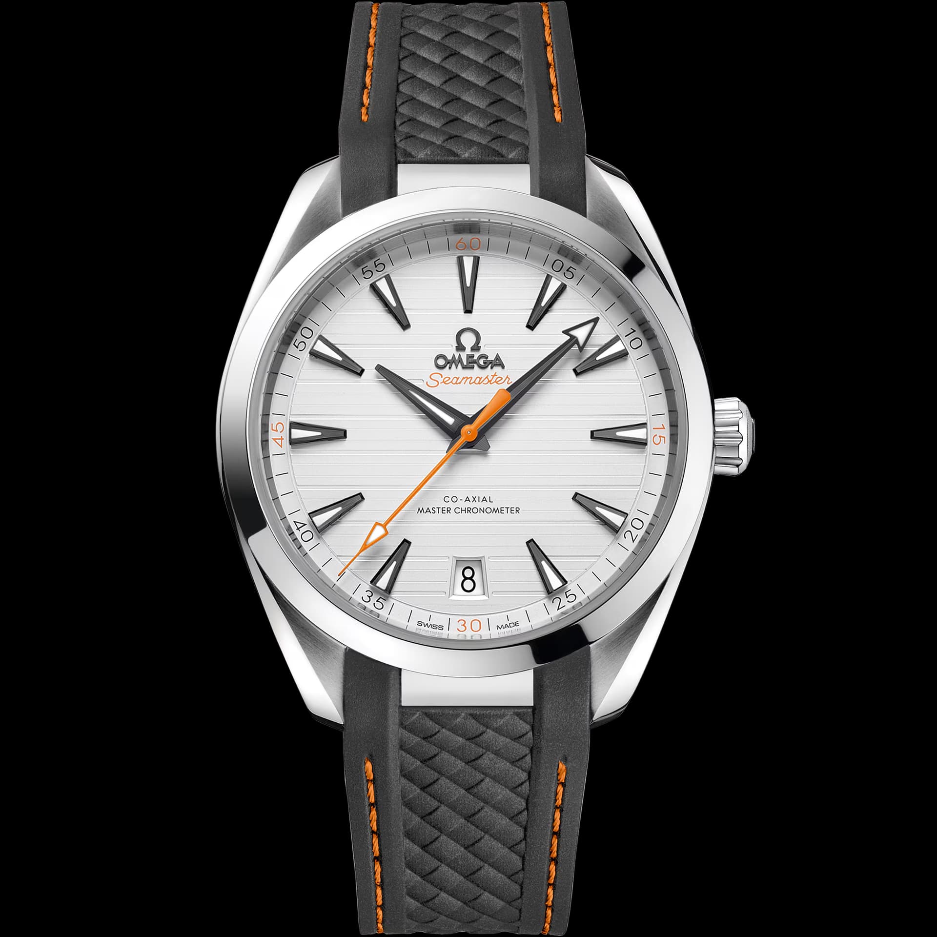 Omega Seamaster 41 mm, acier sur bracelet caoutchouc