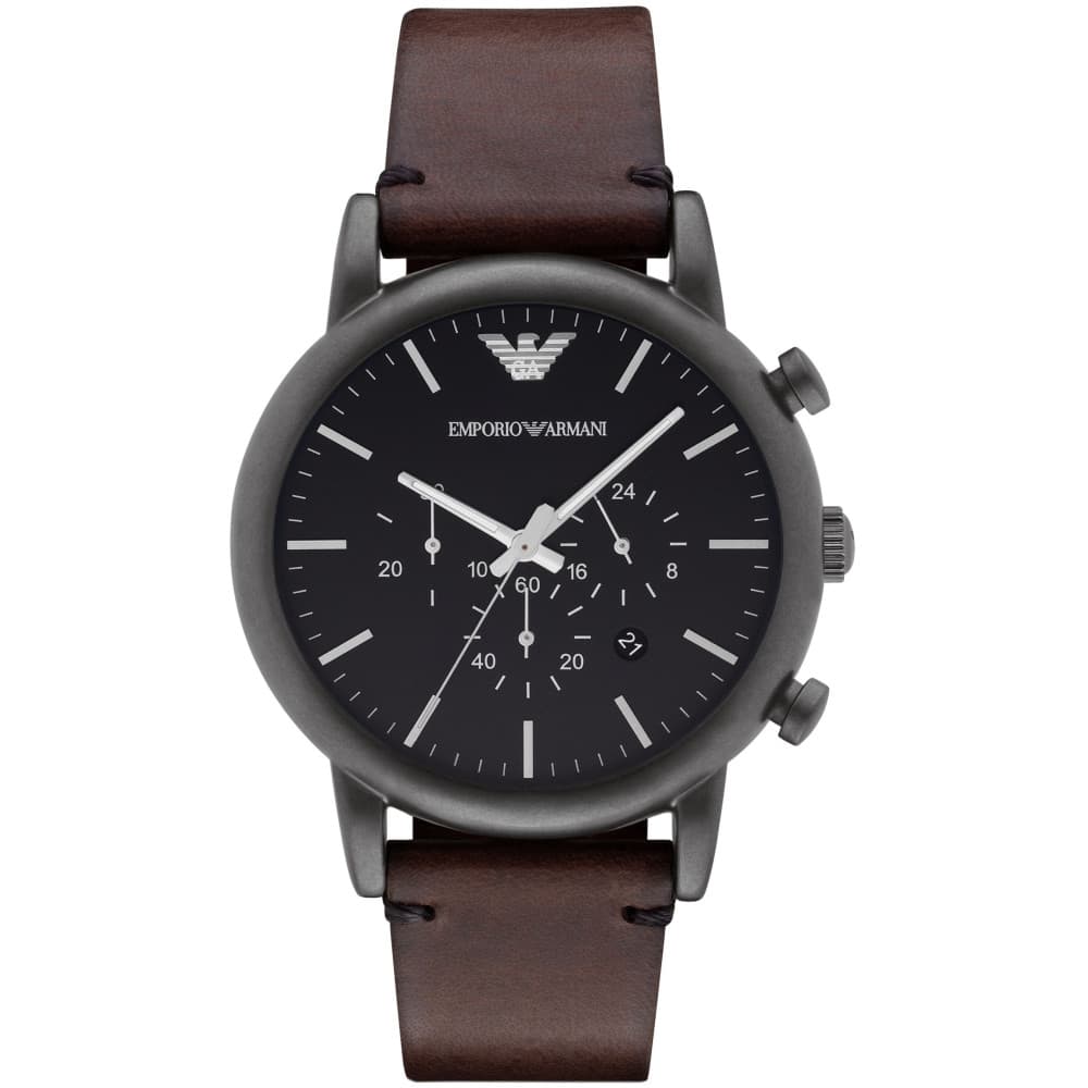 Emporio Armani Montre Analogique Homme Emporio Armani Cuir Marron AR1919
