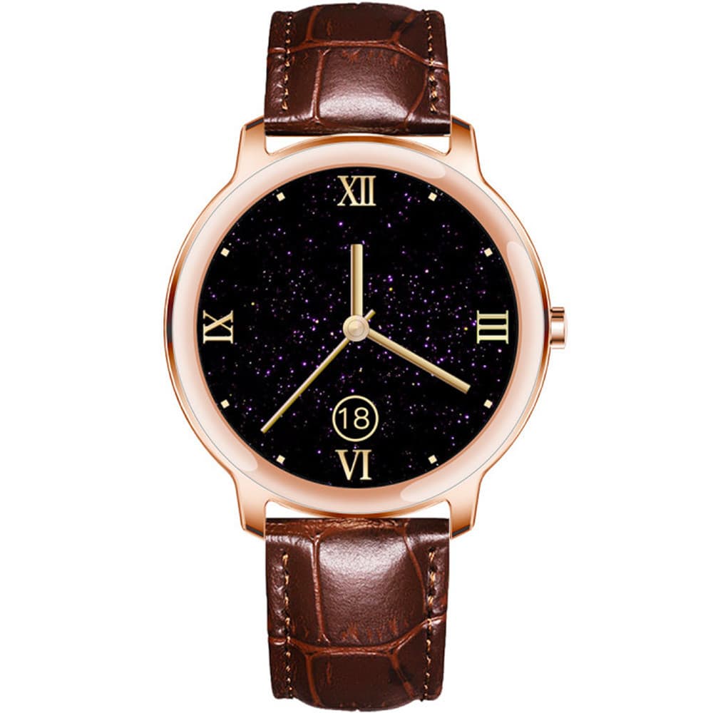 Smarty Montre Connectée Smarty Collection Elégance en Cuir Marron