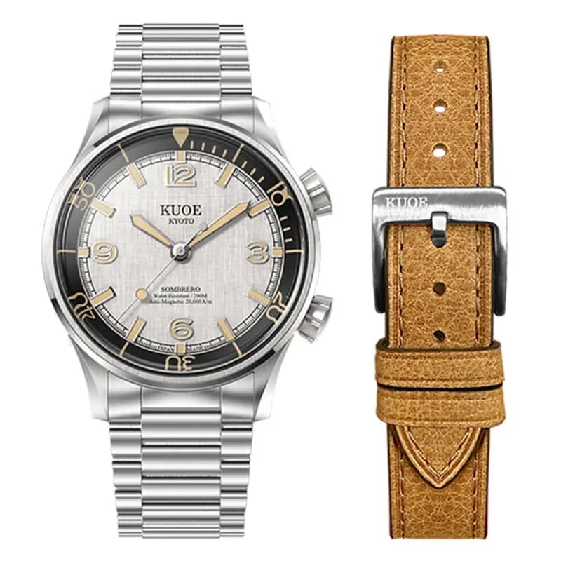 Kuoe Kyoto Montre Sombrero 90-011 Silver Linen Textured Dial