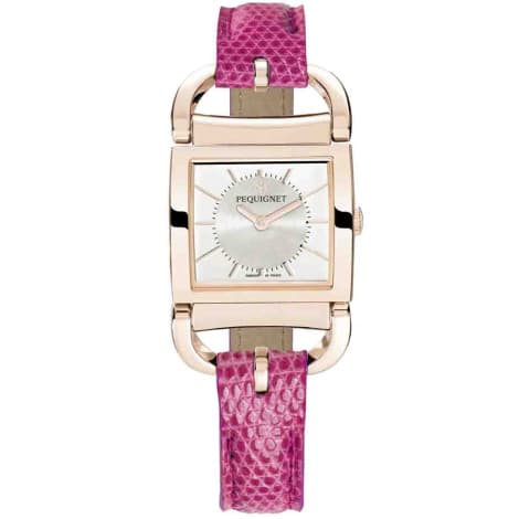 Pequignet E. Montre Pequignet Attellage Quartz - Cadran Nacre Blanc - Bracelet Rose - 5896438-L