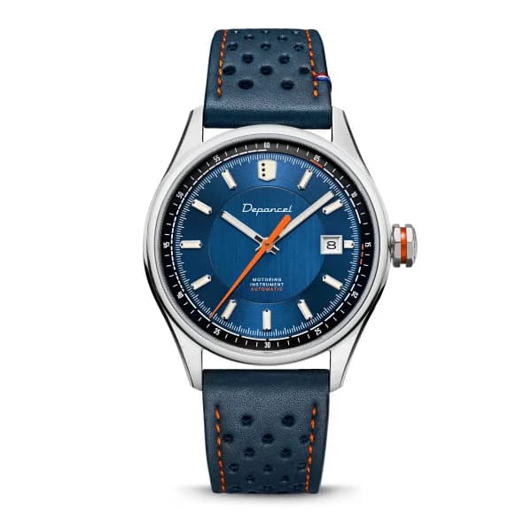 Depancel Montre Depancel Autosport Date Cadran Bleu Bracelet Racing Bleu Orange