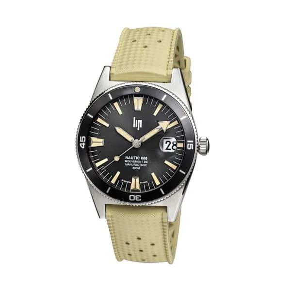 Lip Montre Lip Nautic 666 Automatique - manufacture - Homme - cadran Noir- 39 mm - Acier inoxydable- 676054